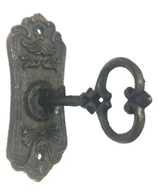 Chambers Skeleton Key in Door Plate Hook Cast Iron New Wall Mount Rustic Vintage