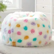 Pottery Barn Beanbag Slipcover Lots of Dots Faux Fur NEW Measures 41” Cover NWT