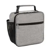 Catzon Insulated Lunch Bag Tough Reusable Adult Lunchbox With Water Bottle Holder -Gray