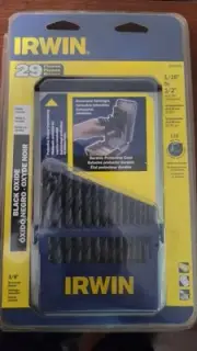 Irwin Industrial 3018004 29 Piece Black Oxide Metal Index Drill Bit Set New