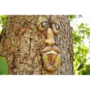 Tree Face Statues Outdoor Bark Ghost Face Decoration Funny Old Man Yard Art-Style D