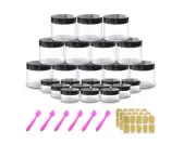 Small Plastic Containers Lids Jars Cream Jar Slime Craft Storage Cosmetic 24 Pcs