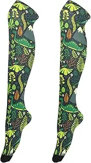 [Caihoyu] Over-Knee Socks for Women Anti-Hook Tube Socks Long Stockings Athletic Knee High Socks for formal Events Vector Pattern Different Dinosaurs, Vector Pattern Different Dinosaurs
