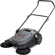 [VEVOR] Push Floor Sweeper, Mechanical Sweeper, Sweeping Width 65cm, Non-Electric Manual Broom, Waste Container 18.9L, Angle and Height Adjustable Folding Handle