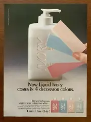 1986 Liquid Ivory Soap Colors Vintage Print Ad/Poster Retro Pop Art Décor 80s