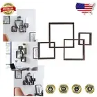 Sleek Wall-Mounted Black Shelf with Four Cubbies - Perfect for Home Organization