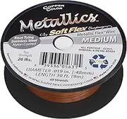 Soft Flex Metallics, 49 Strand Medium Beading Wire .019 Inch Thick, 30 Feet, Copper Color
