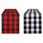 Christmas Checkered Table Runner Tablecloth For Seasonal Table Setting Ployester