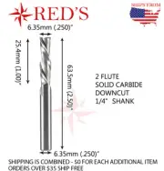 Solid Carbide 2-Flute 1/4" DIA 1"L Spiral DOWNCUT end mill 1/4 shank router bit
