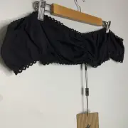 One Teaspoon Size 12 Black Holster Bodice Crop Top Bralette NWT Cotton