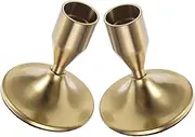 2Pcs Vintage Iron Candle Holders Simple Style Pillar Candle Holders for Romantic Dinner Party Wedding Decoration Elegant Table Centerpiece
