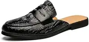 [Jakcuz] Mens Backless Loafers Casual Shoes Slip On Comfortable Lightweight Faux Leather Mules