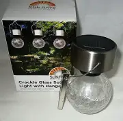 CRACKLE GLASS SOLAR LIGHT ~Up To 8 Hours of Light ~ On/off Switch ~ 1 light