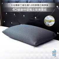 在飛比找momo購物網優惠-【富郁床墊】4D透氣獨立筒枕頭此款較硬 鐵灰色(台灣獨家直營
