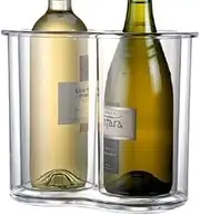 Prodyne Twin-Chill 2 Bottle Iceless Wine Cooler, Clear