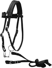 harayaa Horse Bridle with Reins Horse Leading Rope Adjustable Western Saddles Side Pull Bridle Reins, Headstall Equestrian Equipment