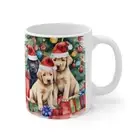 Christmas Labrador Retriever Puppies cute Mug Cup, Watercolor dog lover's gift