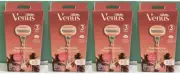 4x Gillette Venus Miami Sunset Hibiscus & Coconut 4 Razors & 8 Refills total