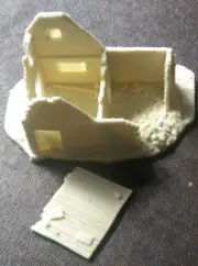 SHQ WWB04 1/76 Resin WWII Western European Ardennes House-Two Room Ruin