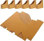 FUNOMOCYA 8pcs Kraft Paper Magazine File Holder Brown Desktop Organizer for Home Office Classroom Easy Assembly Folder Storage Bins with Label Stickers Space Saving Paper Organizer for