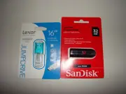 Lexar JumpDrive 16GB & Sandisk 32GB USB 2.0 USB Flash Drives