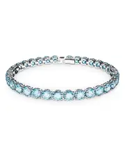 Swarovski Matrix Blue Crystal Small Tennis Bracelet in Rhodium Plated