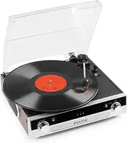 Fenton RP102A Bluetooth Turntable with USB - Bluetooth Vinyl Player in Aluminium & Wood - MP3 Playback, Built-in Speakers - Stylish Retro Turntable with USB and Bluetooth for Music Lovers