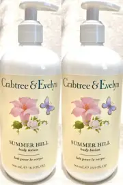 Crabtree & Evelyn Summer Hill Body Lotion 16.9 oz X 2