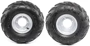 YC Yier Set of 2 7" Front Rear Go Kart Tires Wheels 16X8-7 ATV Tubeless Tire and Rim 4 Stud 16x8x7 for Go Cart UTV Quad Buggy Mini Bike 4 Wheelers Ride on Mower Utility Vehicles Taotao Coolster (2pcs)