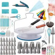 207 Pcs Cake Decorating supplies Kit for Beginners Cake Turntable-100+ Piping...