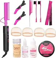 DAN Technology hot comb set,hot comb,Edge Control Gel,Hair Wax Stick,Wig Glue,Wig Glue Remover,Lace Melting Band,Rat Tail Comb,Hair Edge Brush,Salon Styling Clips,hot comb for lace front wigs…