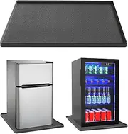 Yeqqzq Mini Fridge Silicone Mat, 60x60cm Under Refrigerator Floor Protector Mat with 2cm Raised Edges, Non-Slip, Spill-Proof, Drip Prevention, Protects the Floor