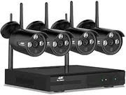 UL-TECH 3MP Full HD 8 Channel NVR Video Wireless Security Camera, Black