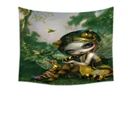 Bumblebee Dragonling and Bee Fairy Tapestry