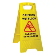 Safety Sign caution wet floor / cleaning in progress a frame
