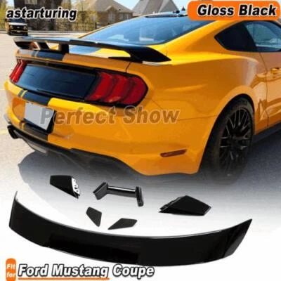 For Ford Mustang Coupe 15-19 Gloss Black Rear Trunk Spoiler Racing Boot Wing Lip