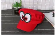 Game Super Mario Odyssey Red Hat Cap with Eyes Adult Kids Cosplay Halloween