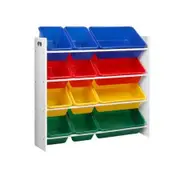 Keezi Kids Toy Box 12 Bins Bookshelf Organiser Children Storage Rack