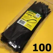 450 mm x 5 mm Cable wire zip tie x 100 Black UV Nylon Tridon CT455BKCD-100