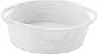 Cute Small Woven Basket with Handles, 12"x 8" x 5" Rope 2 Pack White Gift