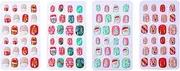 Gogogmee 4 Pack Christmas Nail Art Fake Nails 96 Pieces Set Xmas Nail Decals Snowflake Bow Tree Decorative Tips