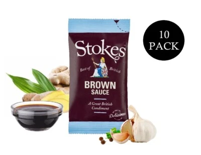 Ten Pack of Stokes Real Brown Sauce Sachet 32g - Great Taste Award Winner!
