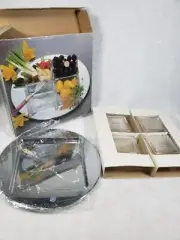 NEW Studio Nova Contour RC203/500 Hostess Server Tray 4 Clear Glass Containers