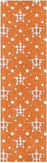Amooorous Cartoon Orange Checkered Plaid Star longboards Grip Tape Anti-Tearing Longboard Grip Tape Grippy Cruiser Griptape 33×9 Inch