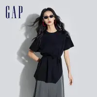 在飛比找momo購物網優惠-【GAP】女裝 圓領短袖T恤-炭黑色(874226)