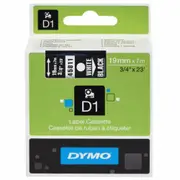 Dymo D1 Label Cassette 19mm x 7M - White on Black