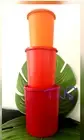 Tupperware Canister Set with Servalier Seals Red Orange Mango NEW