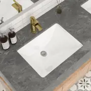 Undermount Bathroom Sink 20 X 15 Rectangle Porcelain White Ceramic Bathroom Sink