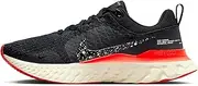 [Nike] Men's React Infinity Run Flyknit 3 Sneaker, Black Obsidian Bright Crimson Black, 11 US