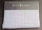 NOS Vintage Polo Ralph Lauren Blue Addison Houndstooth Flat Sheet Twin USA